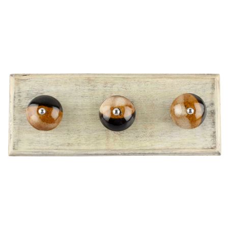 Brown And Black Ceramic Wooden Hook